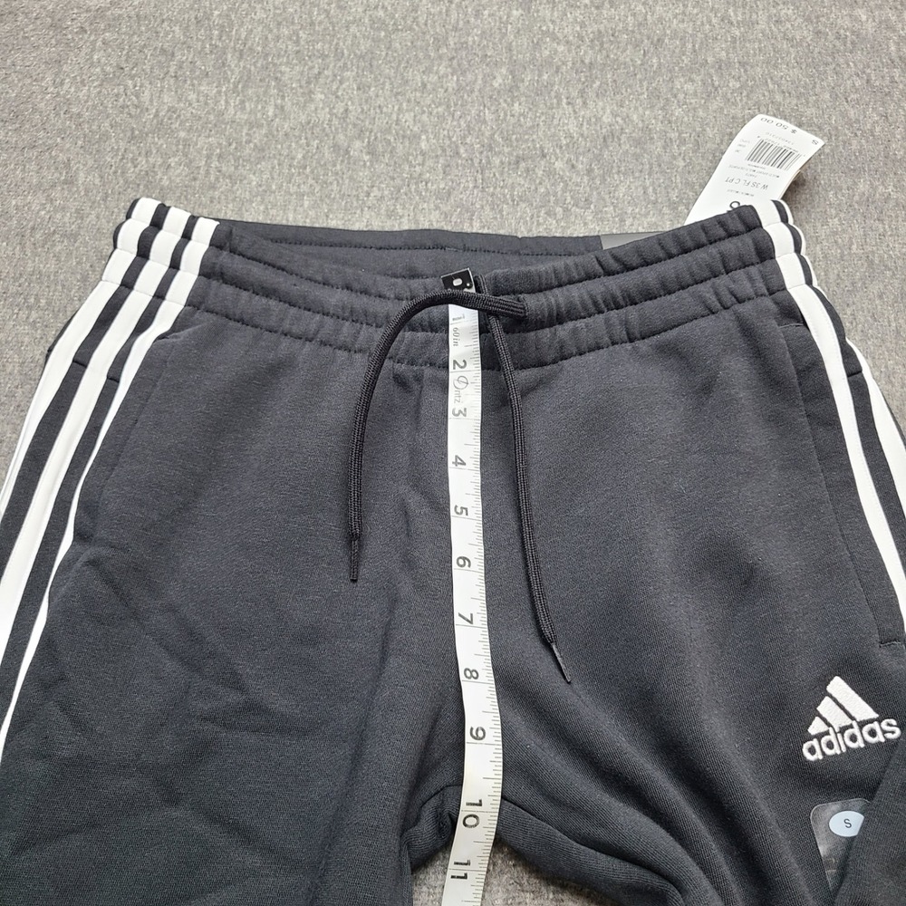 Adidas Essentials 3-Stripes Fleece Pants Womens S Black NEW HZ5753 Slim Fit - Picture 4 of 10
